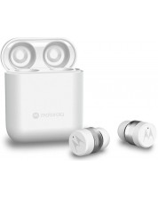 Безжични слушалки Motorola - Vervebuds 120, TWS, бели