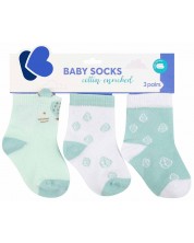 Бебешки чорапи с 3D уши KikkaBoo - Jungle King, 6-12 месеца, 3 чифта -1