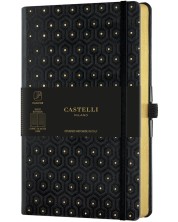 Бележник Castelli Copper & Gold - Honeycomb Gold, 13 x 21 cm, линиран