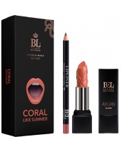 Bel London Комплект Coral like summer - Червило Argan, N08 + Молив за устни, N119 -1