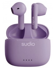 Безжични слушалки Sudio - A1, TWS, лилави -1