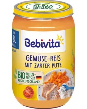 Био ястие Bebivita - Зеленчуци, ориз и пуешко, 220 g -1