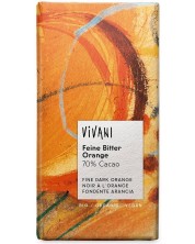 Био натурален шоколад с портокал, 100 g, Vivani