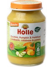 Био зеленчуково пюре Holle - Тиквички, тиква и картофи, 190 g -1