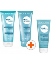 Bioderma ABC Derm Комплект - Измиващ гел, Мляко и Крем при подсичане, 2 х 200 ml + 75 g -1