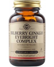 Bilberry Ginkgo Eyebright Complex, 60 растителни капсули, Solgar -1