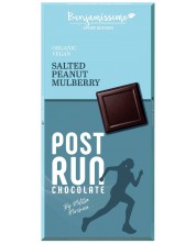 Био шоколад Post Run със солен фъстък и черница, 60 g, Benjamissimo -1