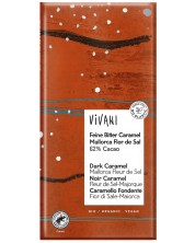 Био черен шоколад с карамел и морска сол, 62% какао, 80 g, Vivani -1