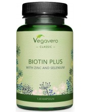 Biotin Plus with Zinc and Selenium, 120 капсули, Vegavero