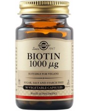 Biotin, 1000 mcg, 50 растителни капсули, Solgar -1