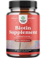 Biotin, 10000 mcg, 60 капсули, Nature's Craft