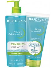 Bioderma Sébium Комплект - Измиващ гел, 500 + 200 ml (Лимитирано)