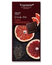 Био веган черен шоколад с чия и грейпфрут, 70 g, Benjamissimo -1