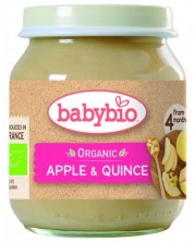 Био плодово пюре Babybio - Ябълки и дюли, 130 g -1