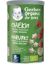 Био оризово-пшеничен снакс Nestle Gerber Organic - Банан и малина, 35 g -1