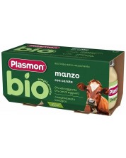 Био пюре Plasmon - Говеждо с моркови, 6 м+, 2 х 80 g -1