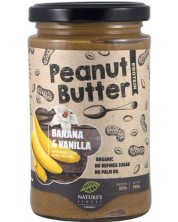 Nature's Finest Био фъстъчено масло, Banana & Vanilla, 350 g, Nutrisslim
