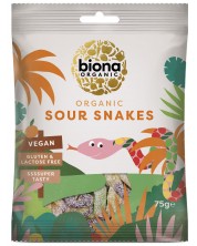 Био желирани бонбони Biona – Змии, с кисел вкус, 75 g -1