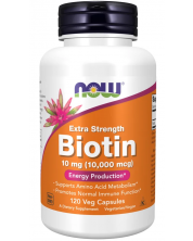 Biotin Extra Strength, 10000 mcg, 120 капсули, Now -1