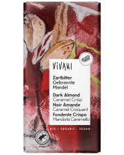 Био натурален шоколад с карамелизирани бадеми, 80 g, Vivani