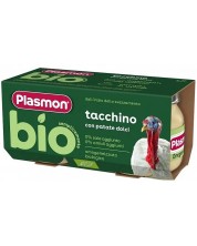 Био пюре Plasmon - Пуешко със сладки картофи , 6 м+, 2 х 80 g -1