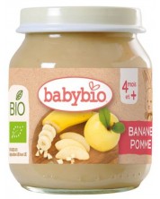 Био плодово пюре Babybio - Ябълка и банан, 130 g -1