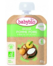 Био кокосов десерт Babybio - Ябълка и круша, 85 g -1