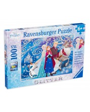 Блестящ пъзел Ravensburger от 100 XXL части - Замръзналото кралство -1