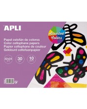 Блокче APLI - Целофан, 10 листа, различни цветове -1