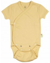 Боди с къс ръкав Bio Baby - Органичен памук, жълто -1