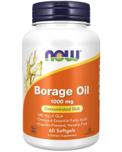Borage Oil, 1000 mg, 60 капсули, Now