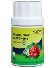 Бодрост Мента, глог, валериана с витамин В6, 60 таблетки, Sopharma -1
