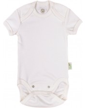 Боди с къс ръкав Bio Baby - органичен памук, 62 cm, 3-4 месеца, бяло -1