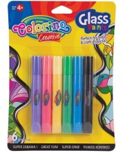 Боички за стъкло Colorino Creative - 6 цвята, 10.5 мл -1