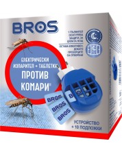 Bros Електрически изпарител с 10 таблетки против комари -1