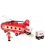 Игрален комплект от дърво Brio World - Товарен хеликоптер, с аксесоари -1