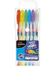 Брокатни гел химикалки Kidea - 6 цвята -1