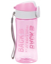 Бутилка за вода BackUp 5 - розова, 400 ml -1