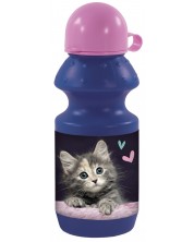 Бутилка Derform Cleo&Frank - Коте, синя, 330 ml -1