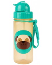 Бутилка със сламка Skip Hop Zоо - Pug, 385 ml -1