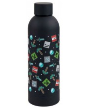 Бутилка за вода Kids Euroswan - Minecraft Icon Black, 500 ml