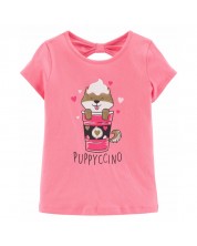 Тениска Carter's - Puppyccino, 6 години,116 см. -1