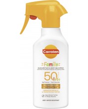 Carroten Family Слънцезащитно мляко-спрей, с 4D защита, SPF50, 270 ml