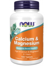 Calcium & Magnesium 2:1, 100 таблетки, Now
