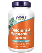 Calcium & Magnesium, 240 капсули, Now -1