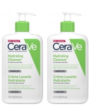 CeraVe Комплект - Хидратиращ измиващ крем за лице и тяло, 2 x 473 ml -1