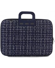 Чанта за лаптоп Bombata - Tweed, 15.6", синя -1