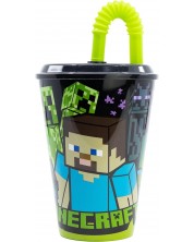 Чаша със сламка Stor Minecraft - 430 ml