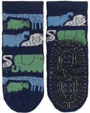 Чорапи с неплъзгащо стъпало Sterntaler - Зоологическа градина, 17/18 размер, 6-12 м, сини