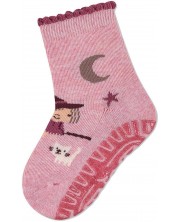 Чорапи с неплъзгащо стъпало Sterntaler - Вещица, 27/28 размер, 4-5 г, розови